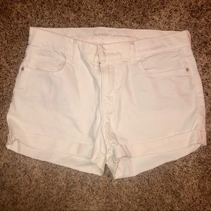 White jean shorts